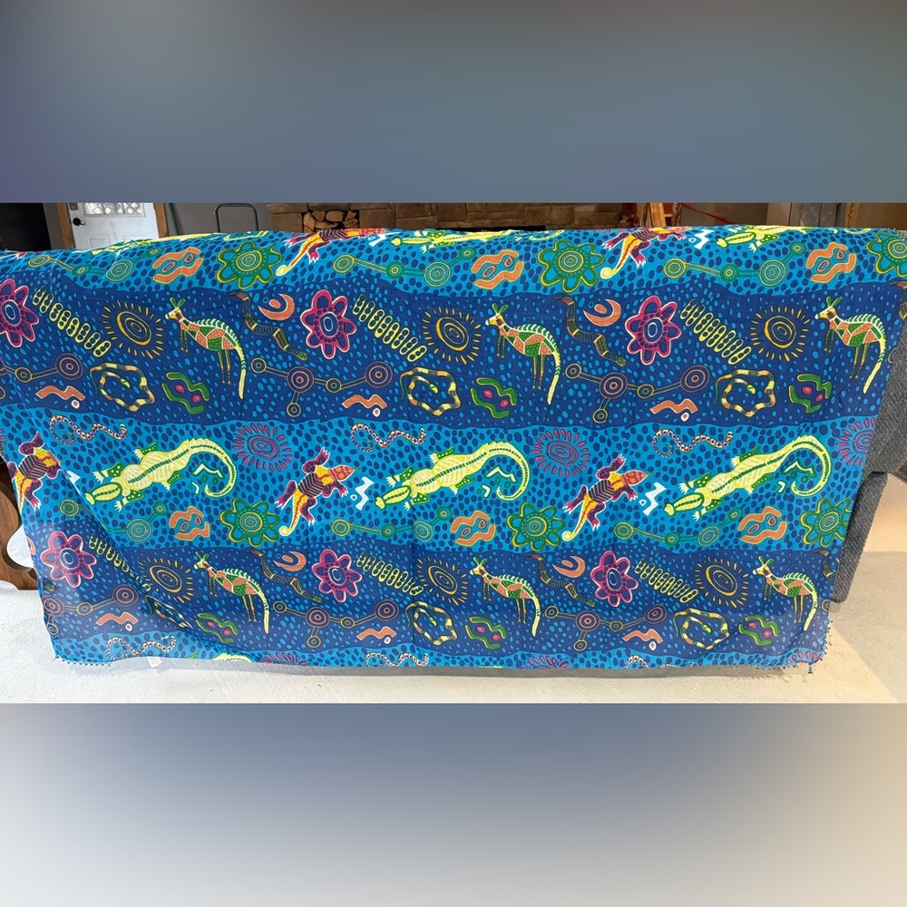 Jasmine Blue Quilt with Kangaroo and Crocodile Design